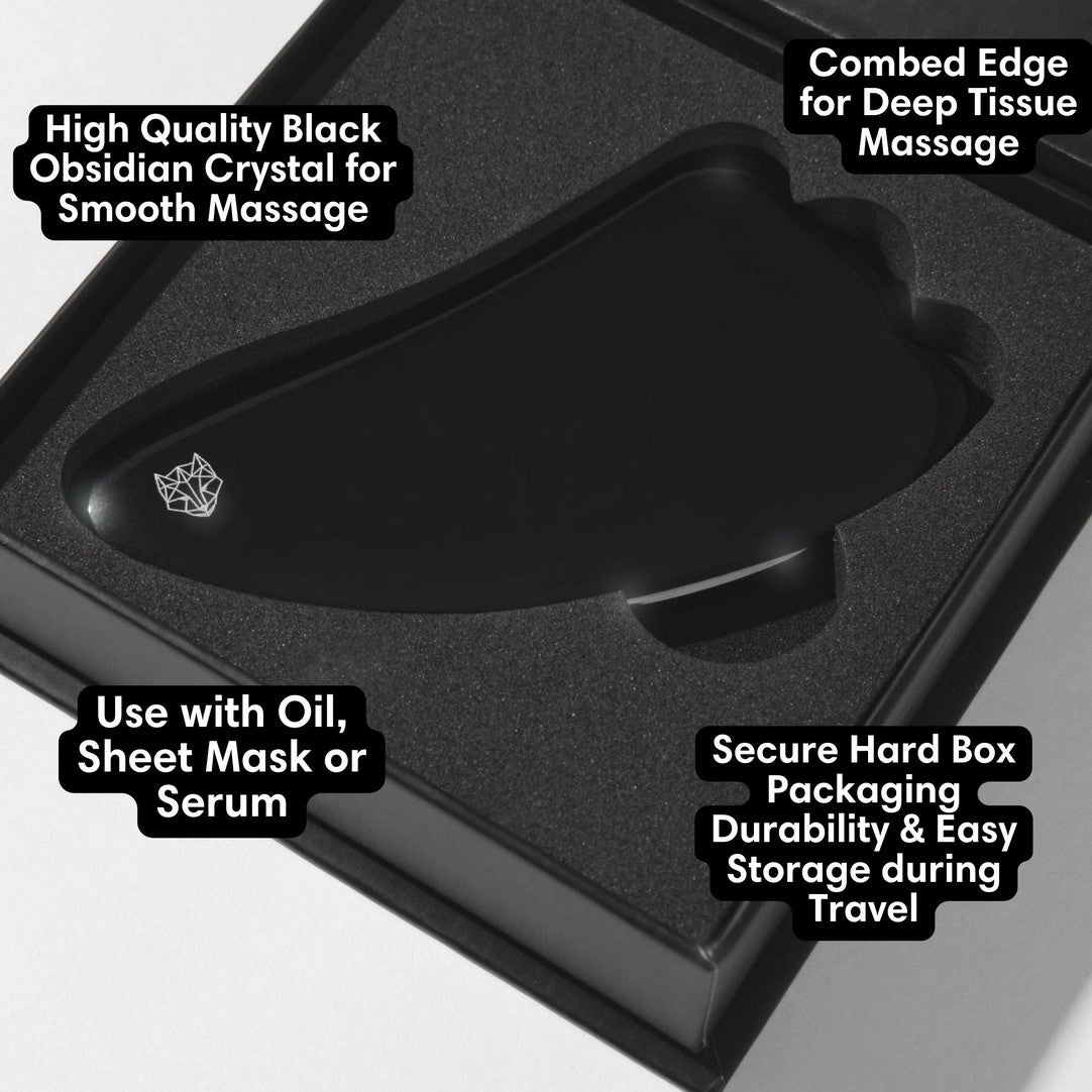 Black Obsidian Hot Stone Gua Sha | SNOW FOX SKINCARE
