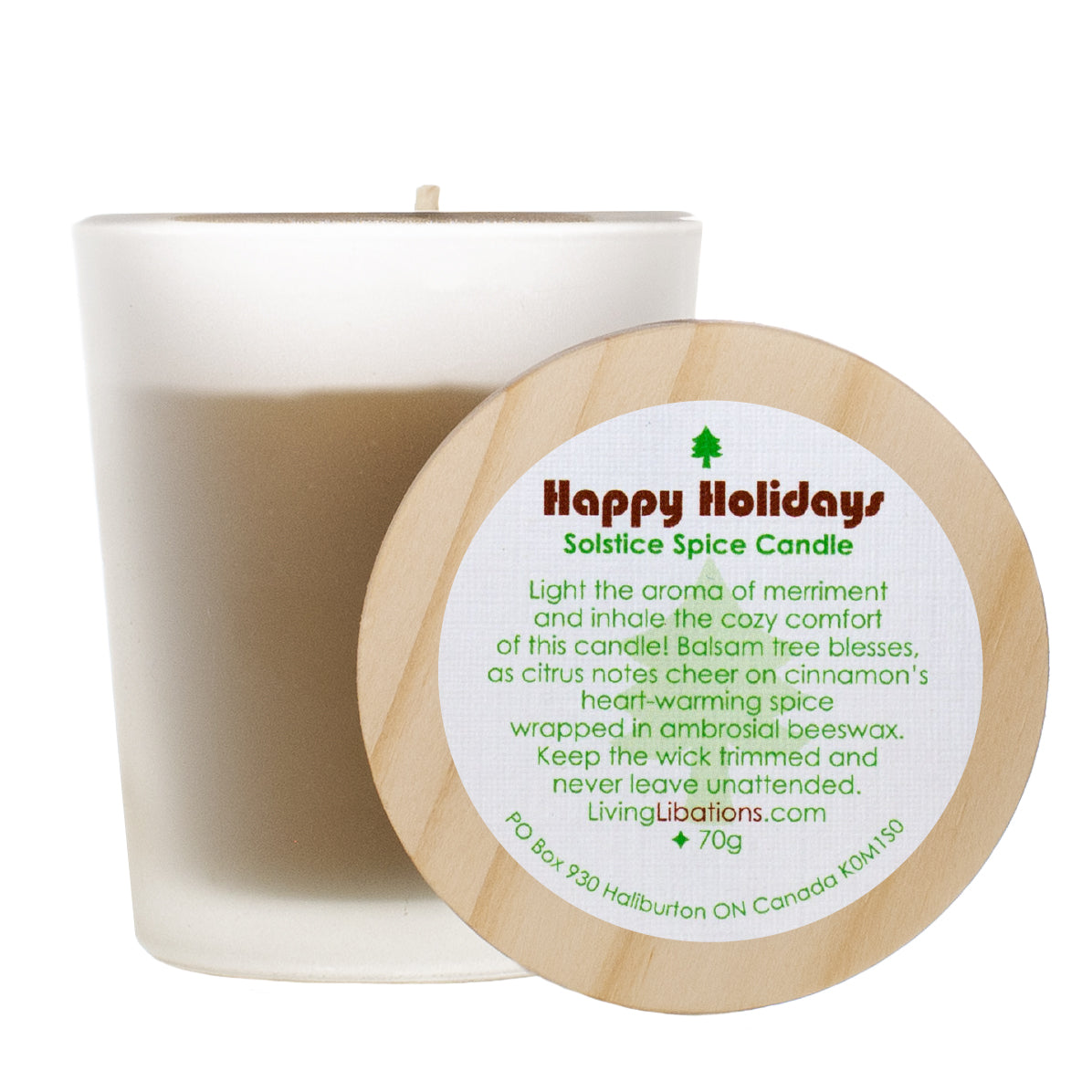 Happy Holidays Solstice Spice Candle | LIVING LIBATIONS