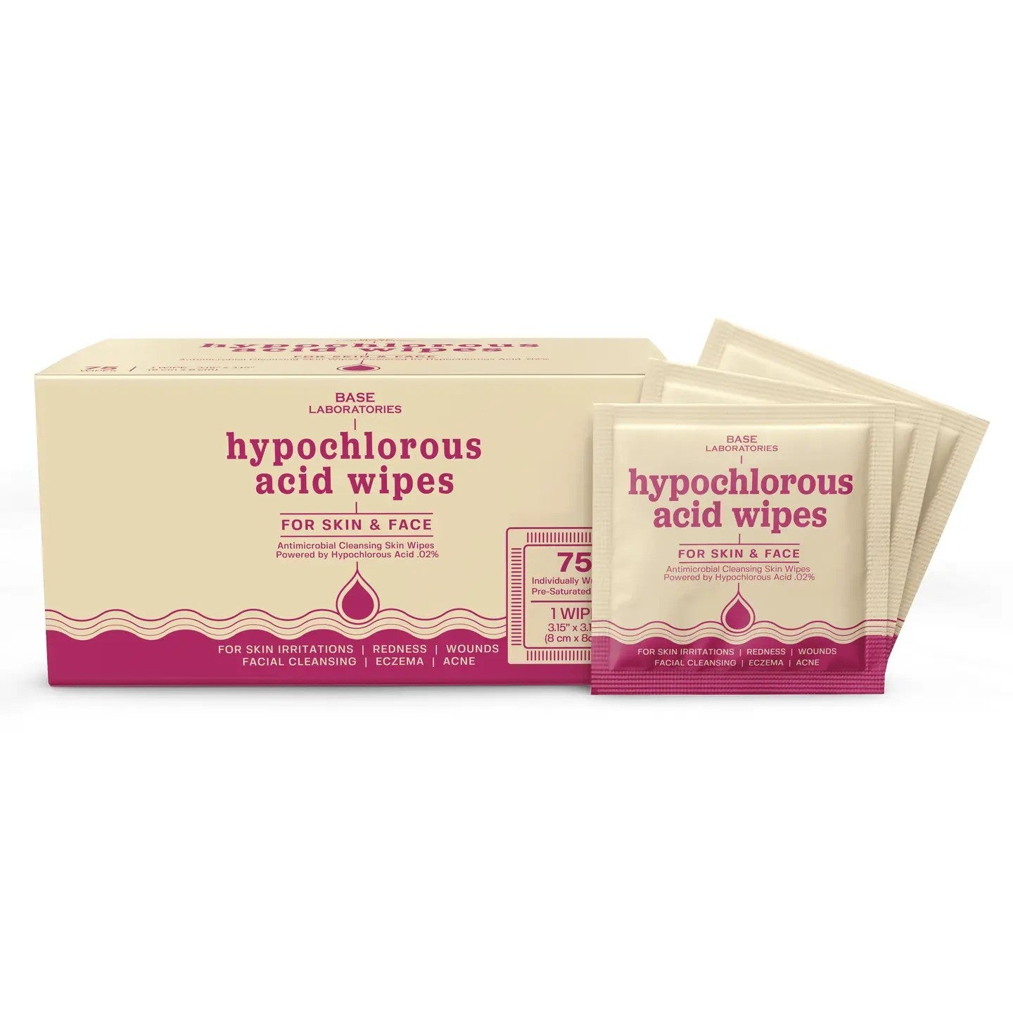 Hypochlorous Acid Facial Wipes | BASE LABORATORIES