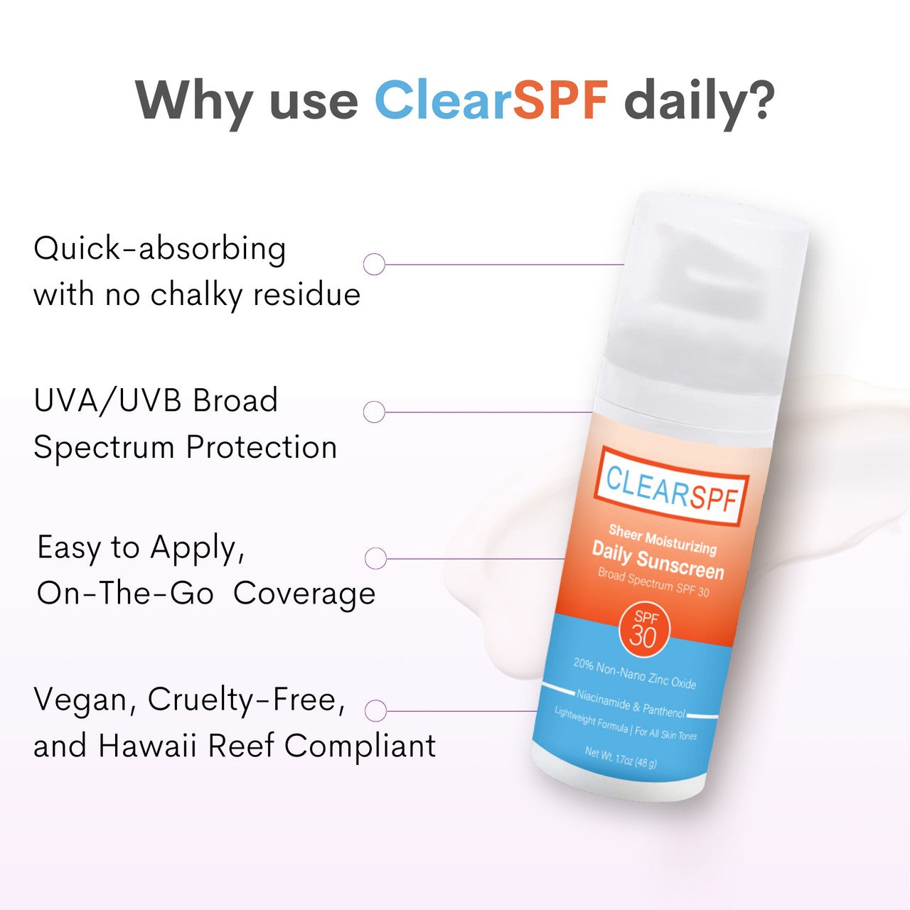 ClearSPF Sheer Moisturizing Daily Sunscreen, Broad Spectrum SPF 30 | SUNTEGRITY