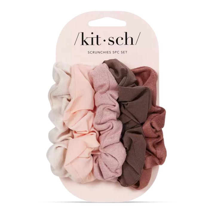 KITSCH | Assorted Textured Scrunchies 5pc Set