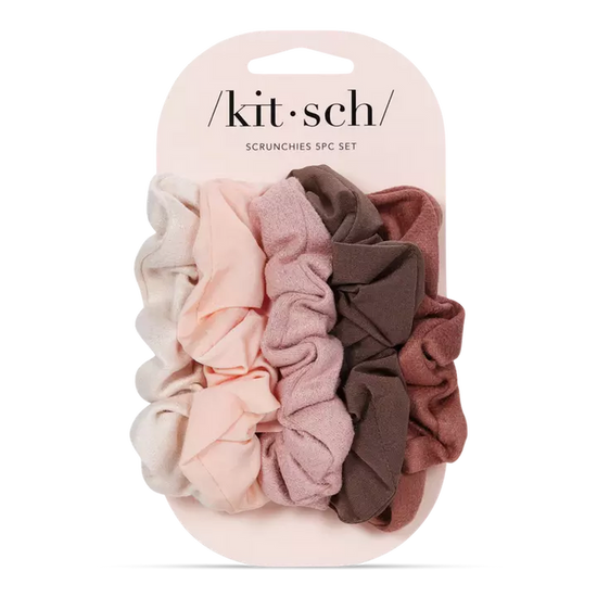 KITSCH | Assorted Textured Scrunchies 5pc Set