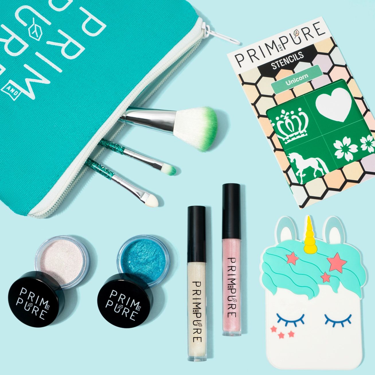 Teal Unicorn Mineral Makeup Gift Set | PRIM AND PURE