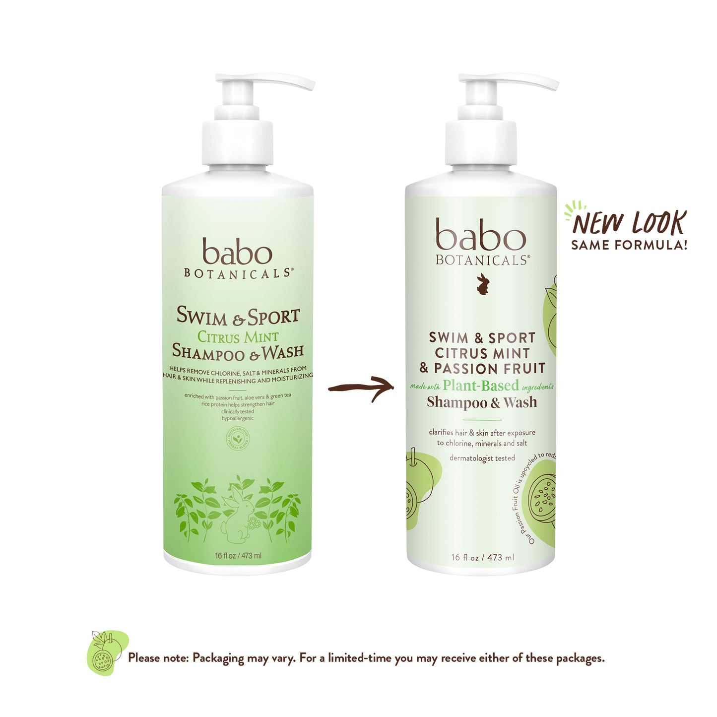 BABO BOTANICALS | Swim & Sport Citrus Mint & Passion Fruit Shampoo & Wash - 16oz