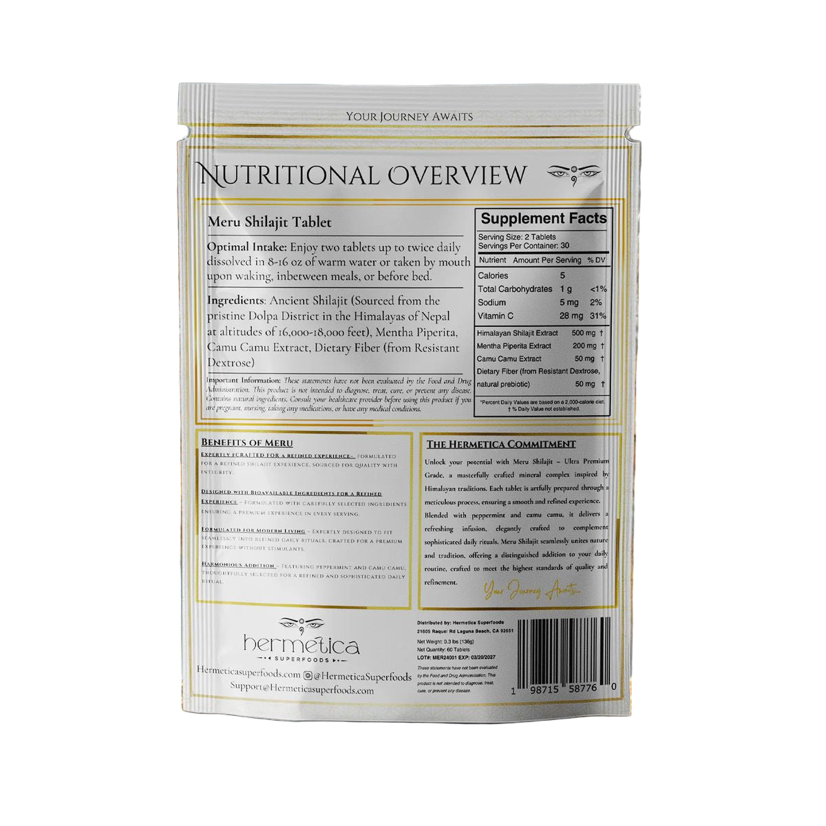 Shilajit Tablets - Meru | HERMETICA