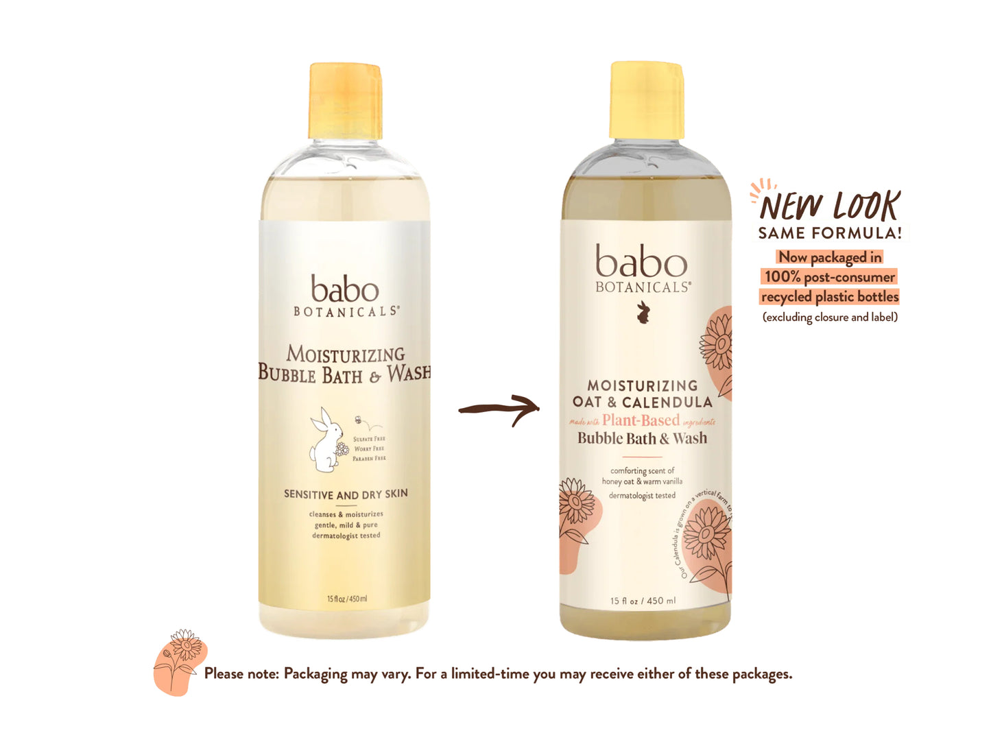 BABO BOTANICALS l Moisturizing Oat & Calendula Bubble Bath & Wash