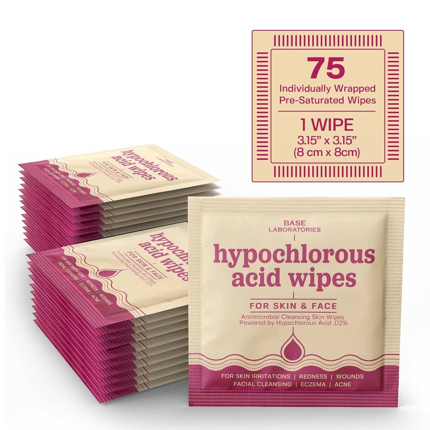 Hypochlorous Acid Facial Wipes | BASE LABORATORIES