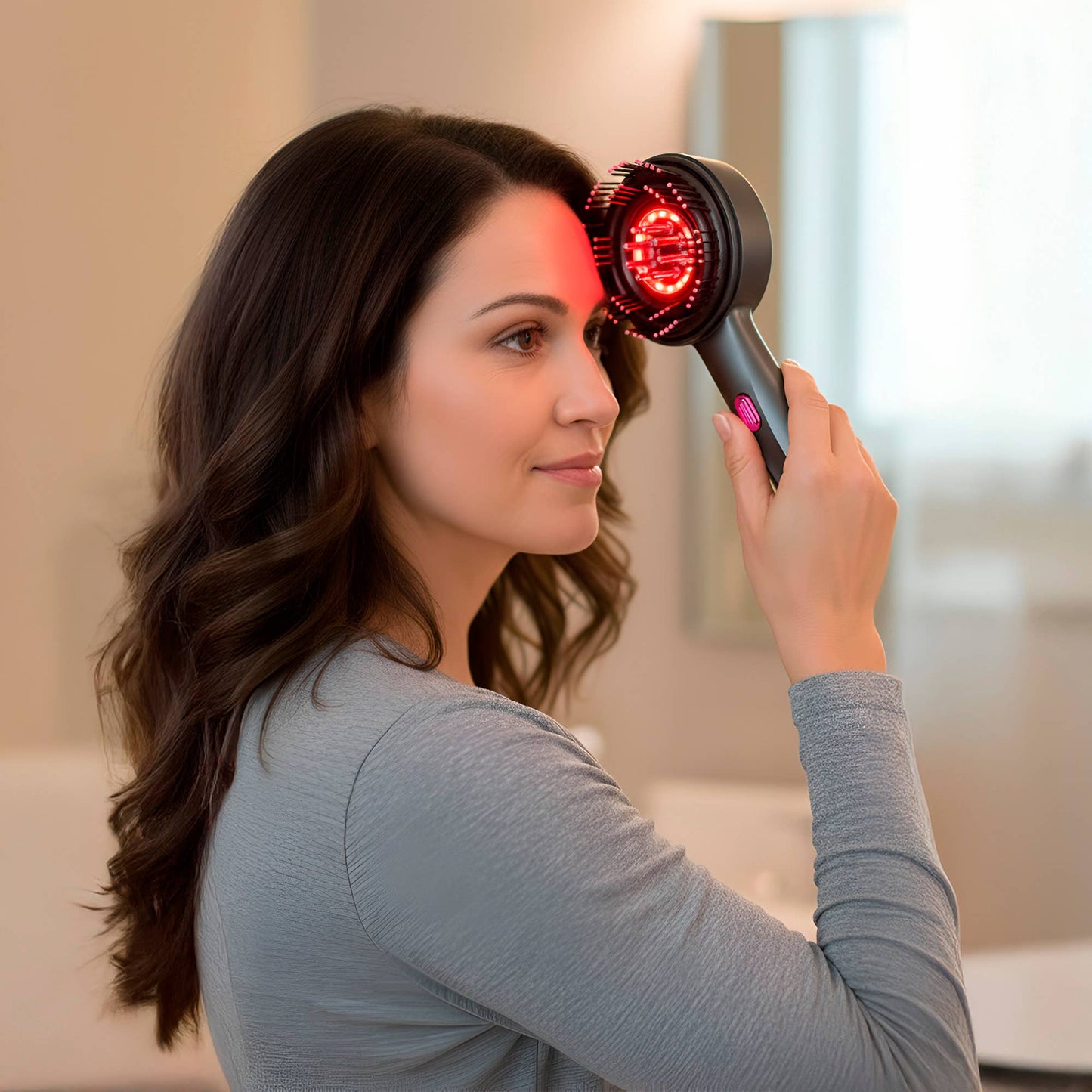 3-in-1 LED Therapy Scalp & Hair Treatment Brush | PURSONIC
