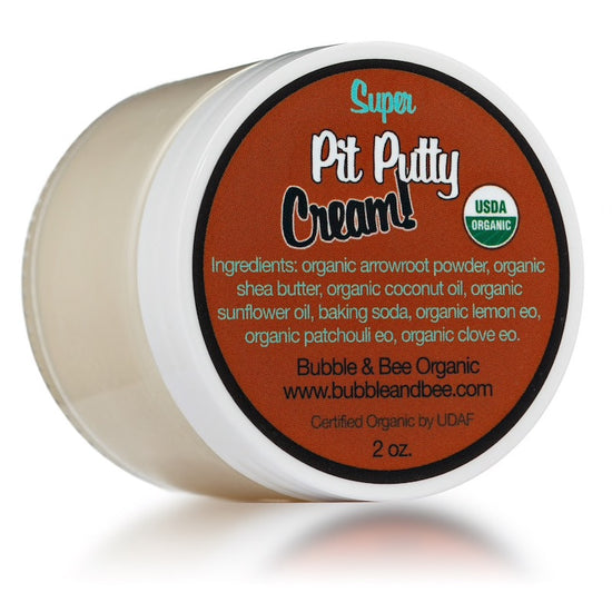 BUBBLE & BEE Super Pit Putty Organic Deodorant Cream Non-Toxic Deodorant and Underarm Cream