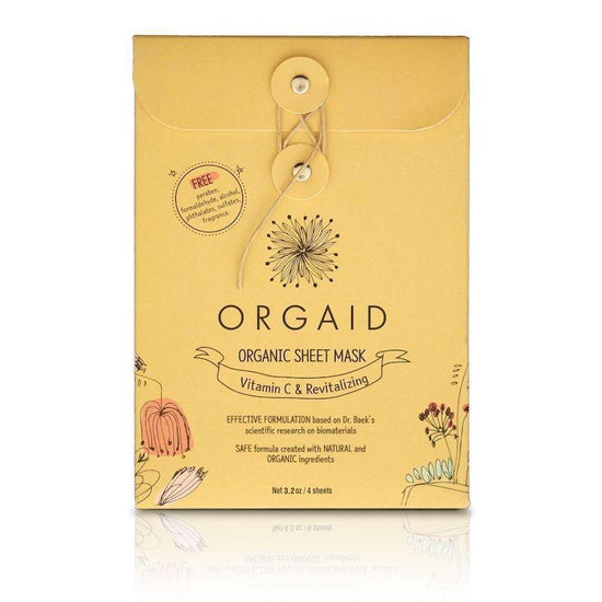 ORGAID Organic Sheet Face Mask Vitamin C and Revitalizing Natural Face Mask Clean Beauty Products
