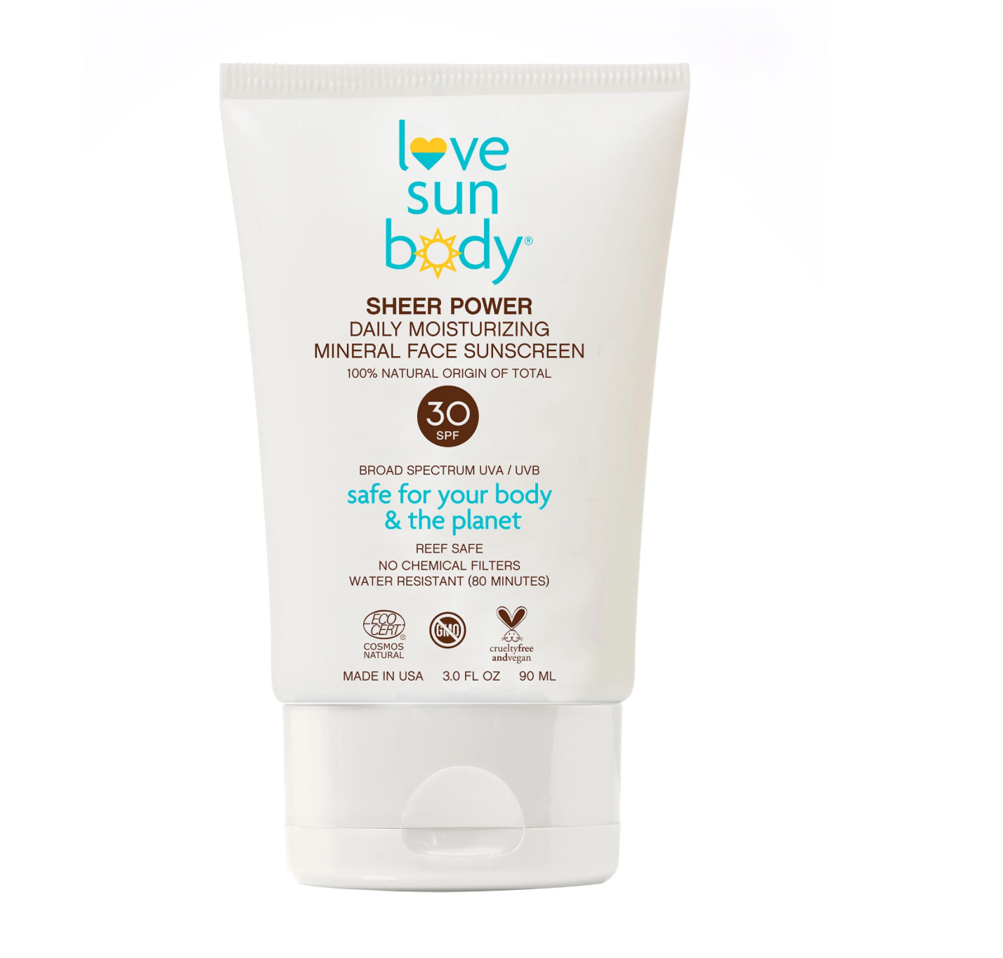 LOVE SUN BODY | Sheer Power Daily Moisturizing Mineral Face Sunscreen SPF 30